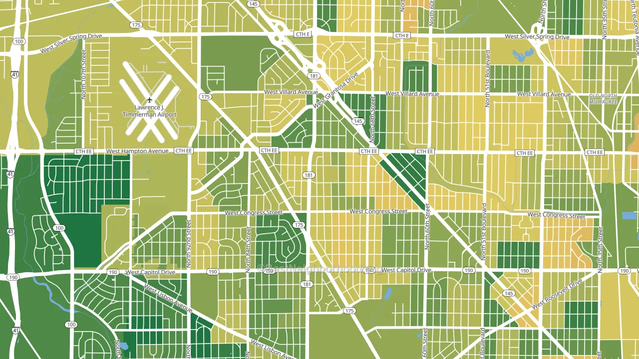 Columbus Park, Milwaukee, WI block-group voter-turnout map
