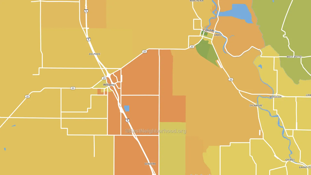 Colusa County, CA block-group voter-turnout map