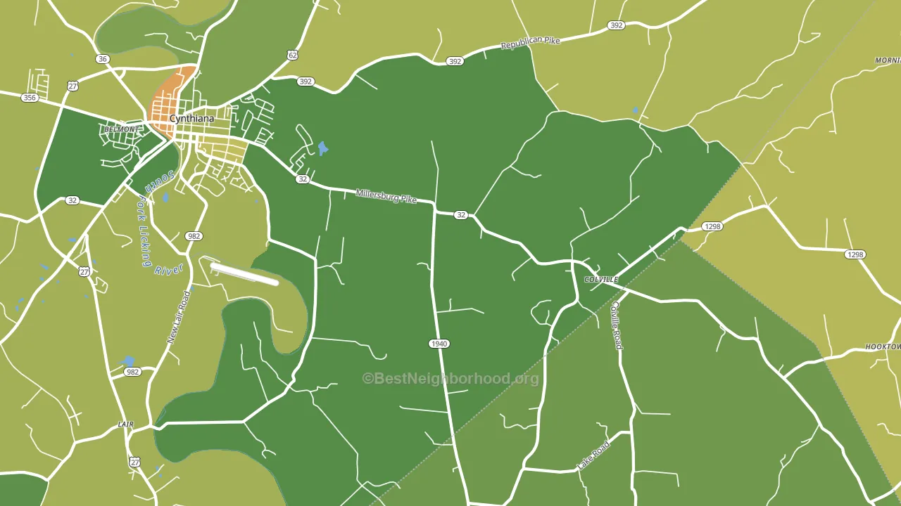Colville, KY block-group voter-turnout map