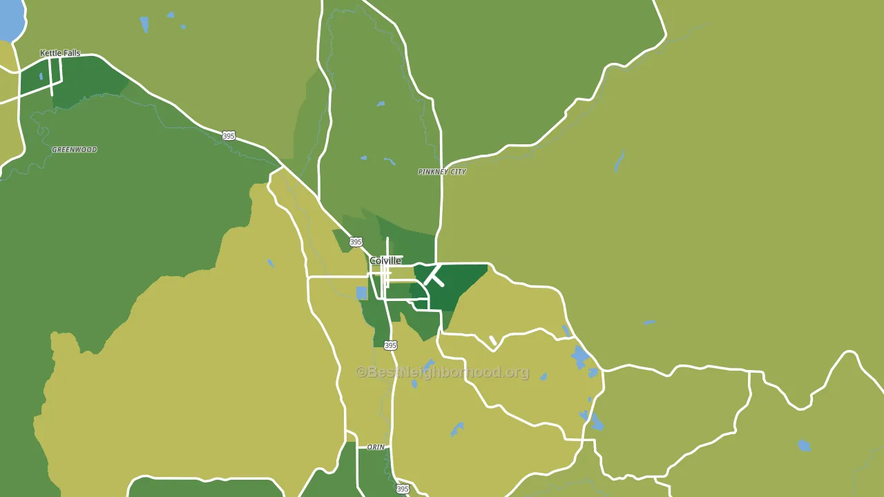 Colville, WA block-group voter-turnout map