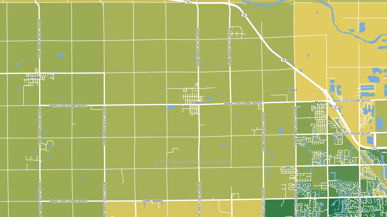 Colwich, KS block-group voter-turnout map