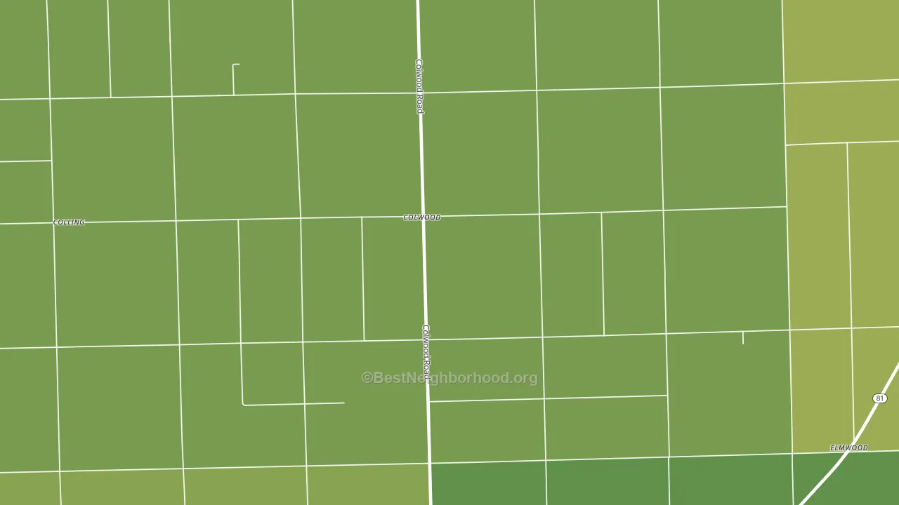 Colwood, MI block-group voter-turnout map