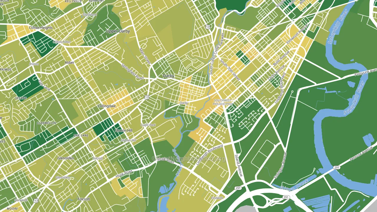 Colwyn, PA block-group voter-turnout map