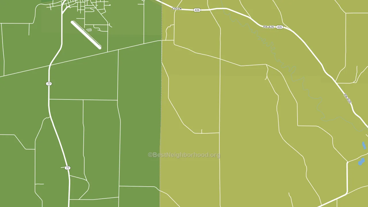 Colza, PA block-group voter-turnout map