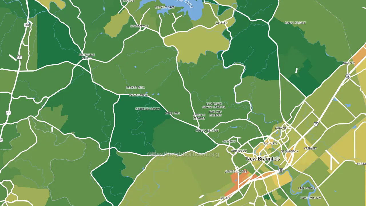 Comal County, TX block-group voter-turnout map