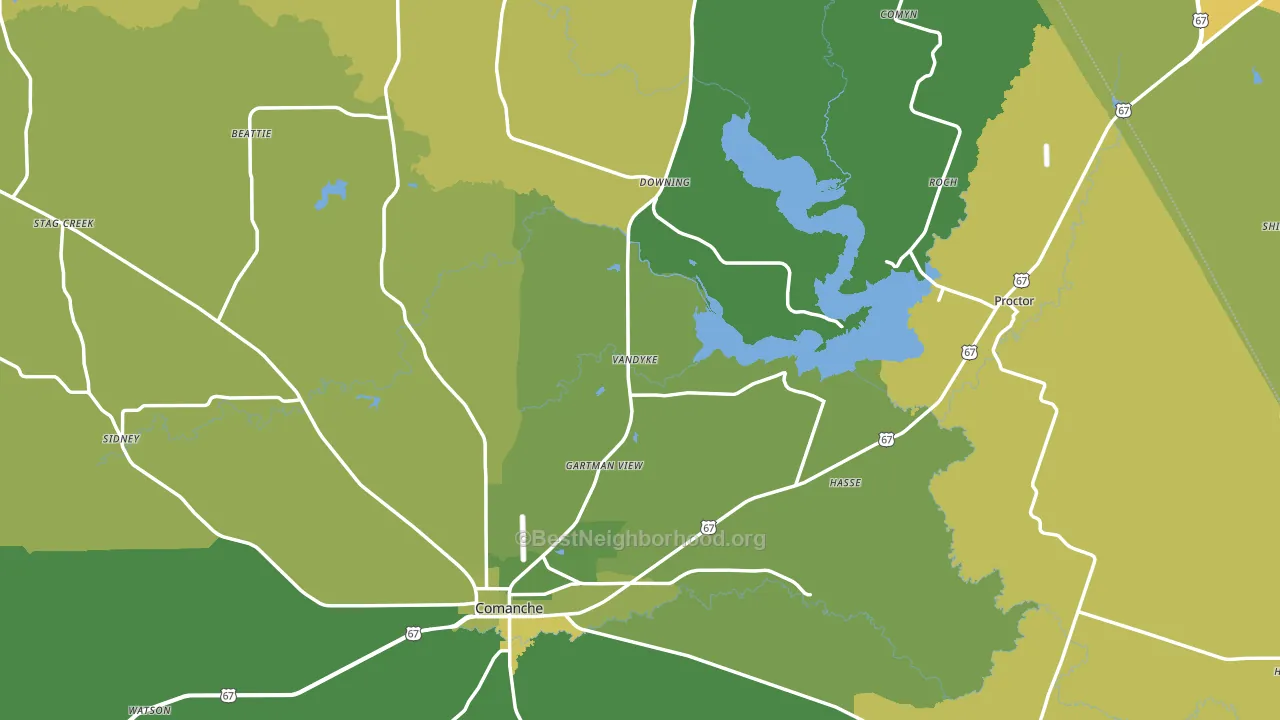 Comanche County, TX block-group voter-turnout map