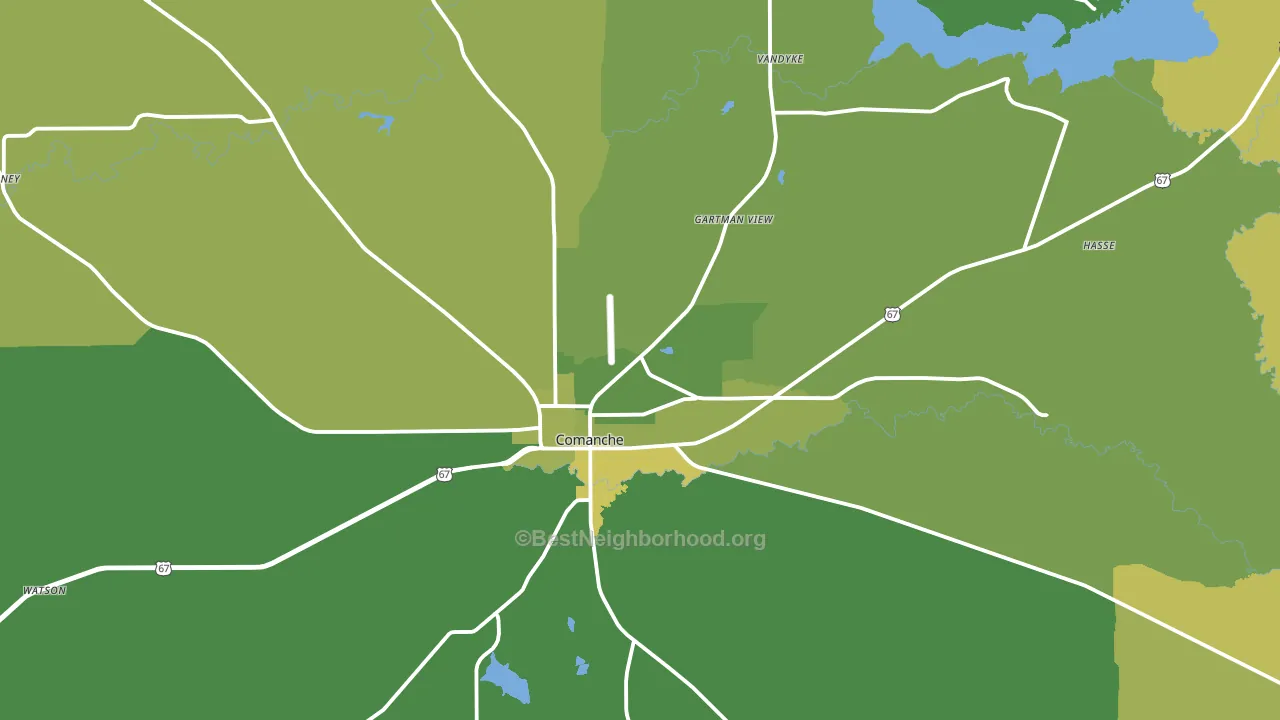 Comanche, TX block-group voter-turnout map