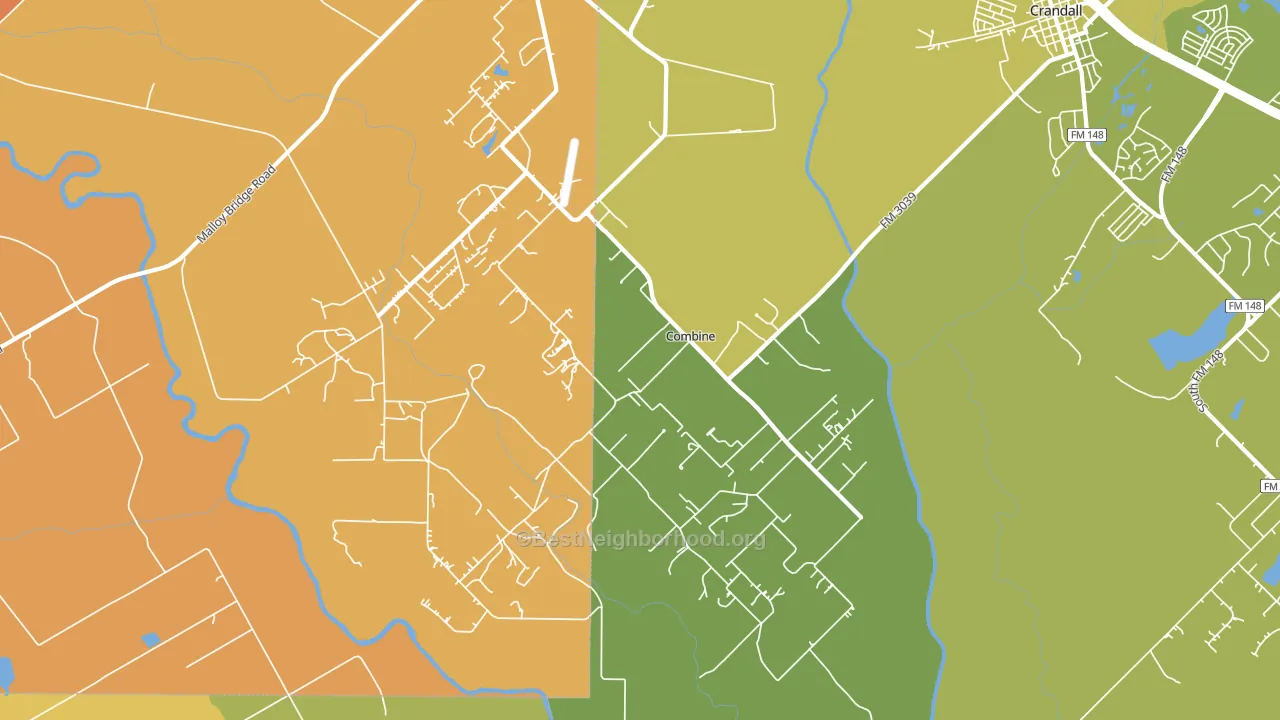 Combine, TX block-group voter-turnout map