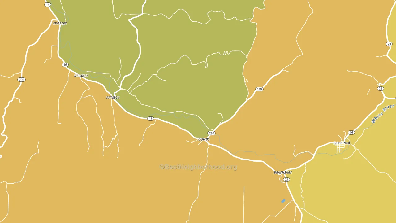 Combs, AR block-group voter-turnout map
