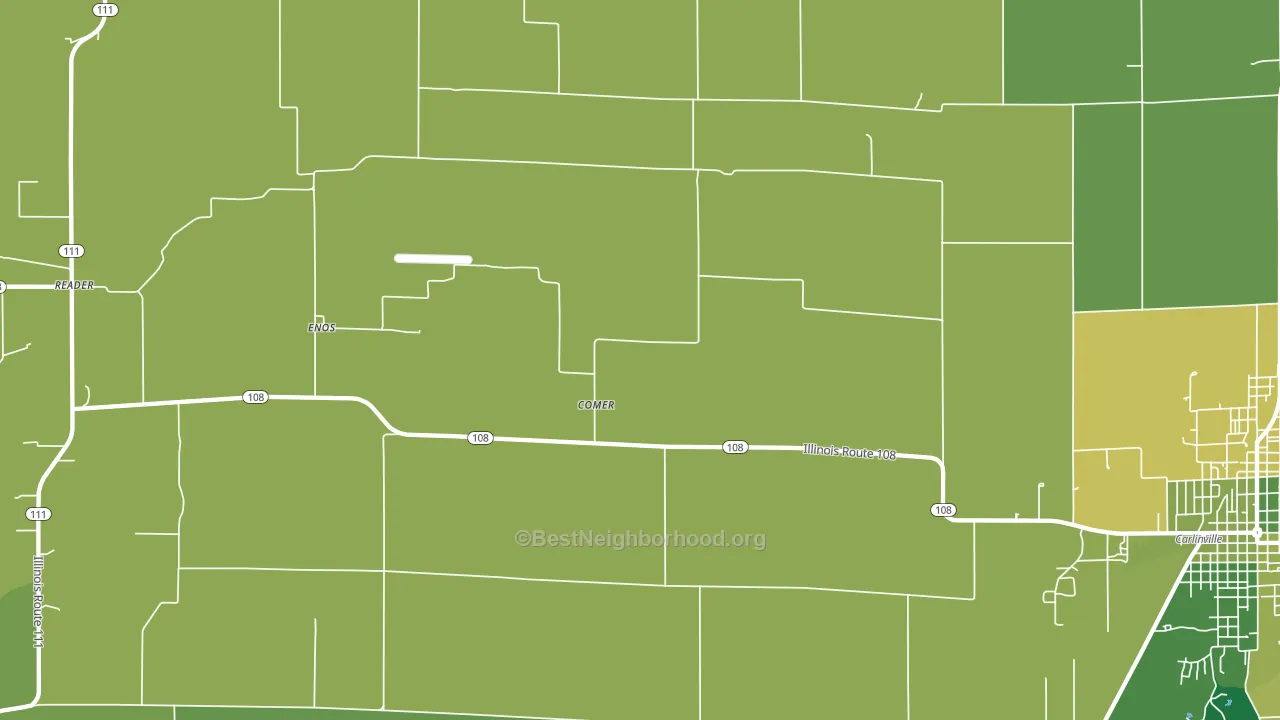Comer, IL block-group voter-turnout map