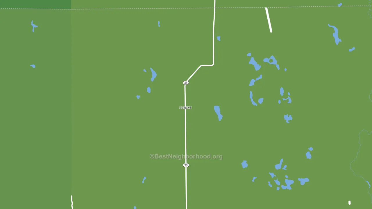 Comins, MI block-group voter-turnout map