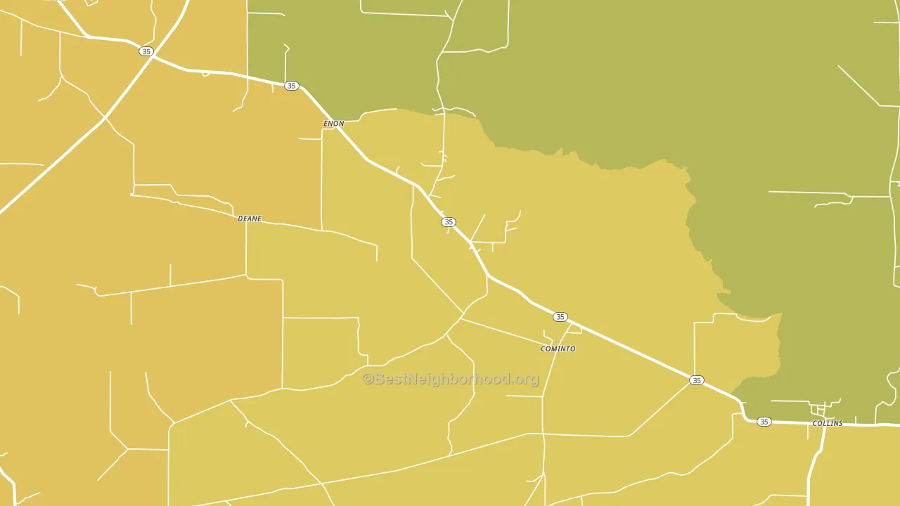 Cominto, AR block-group voter-turnout map