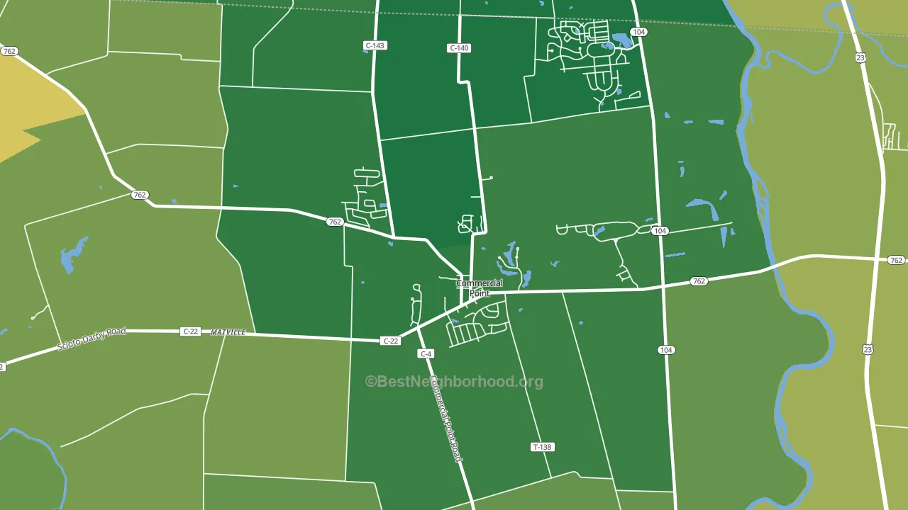 Commercial Point, OH block-group voter-turnout map