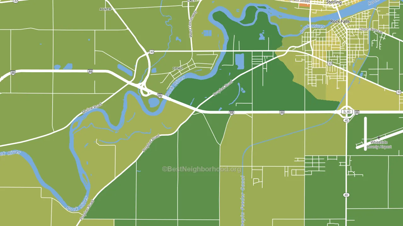Como, IL block-group voter-turnout map