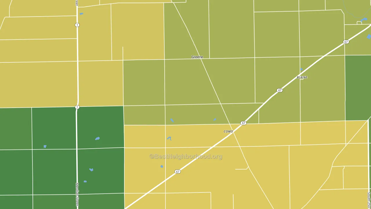 Como, IN block-group voter-turnout map