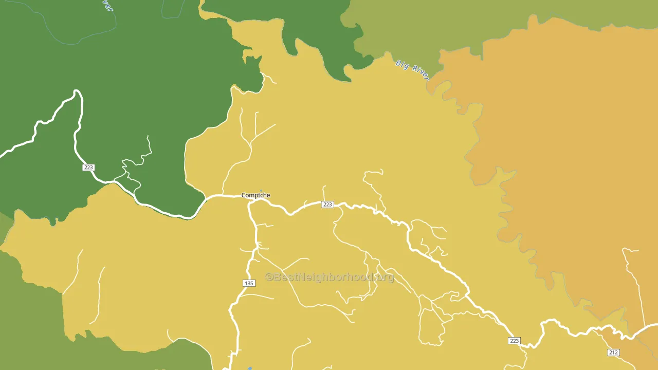 Comptche, CA block-group voter-turnout map