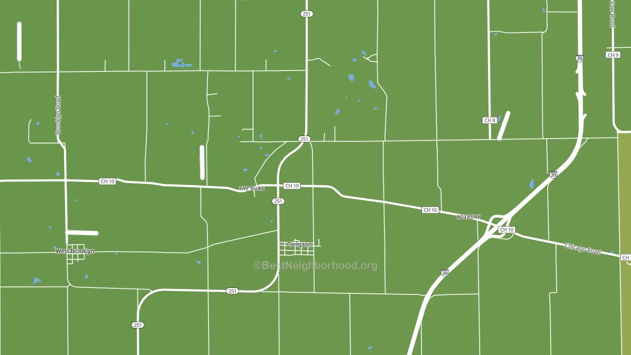 Compton, IL block-group voter-turnout map