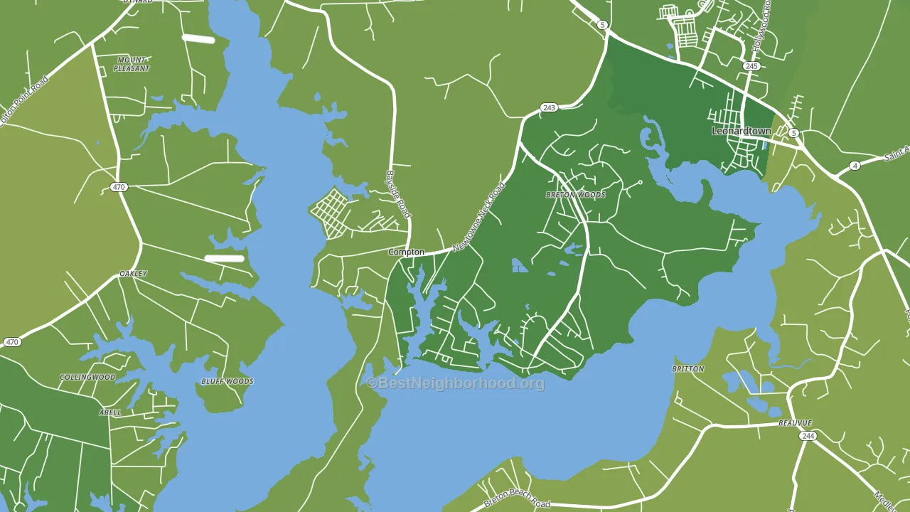 Compton, MD block-group voter-turnout map
