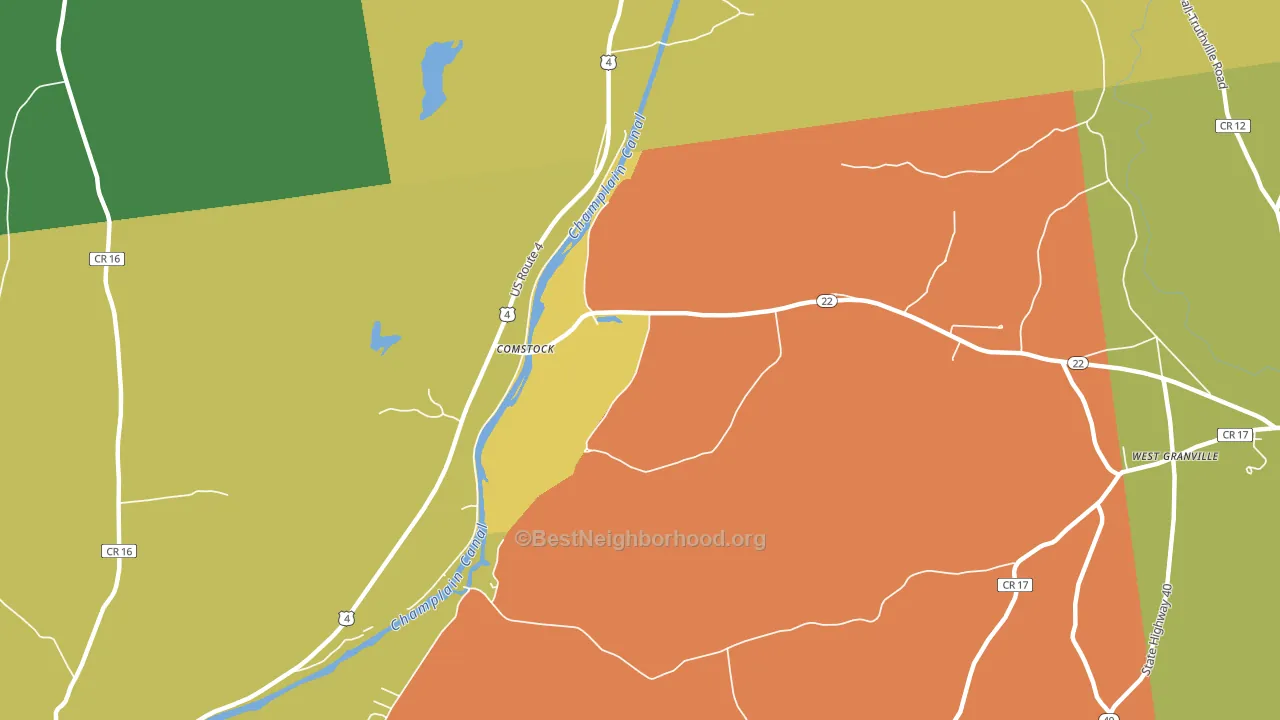 Comstock, NY block-group voter-turnout map