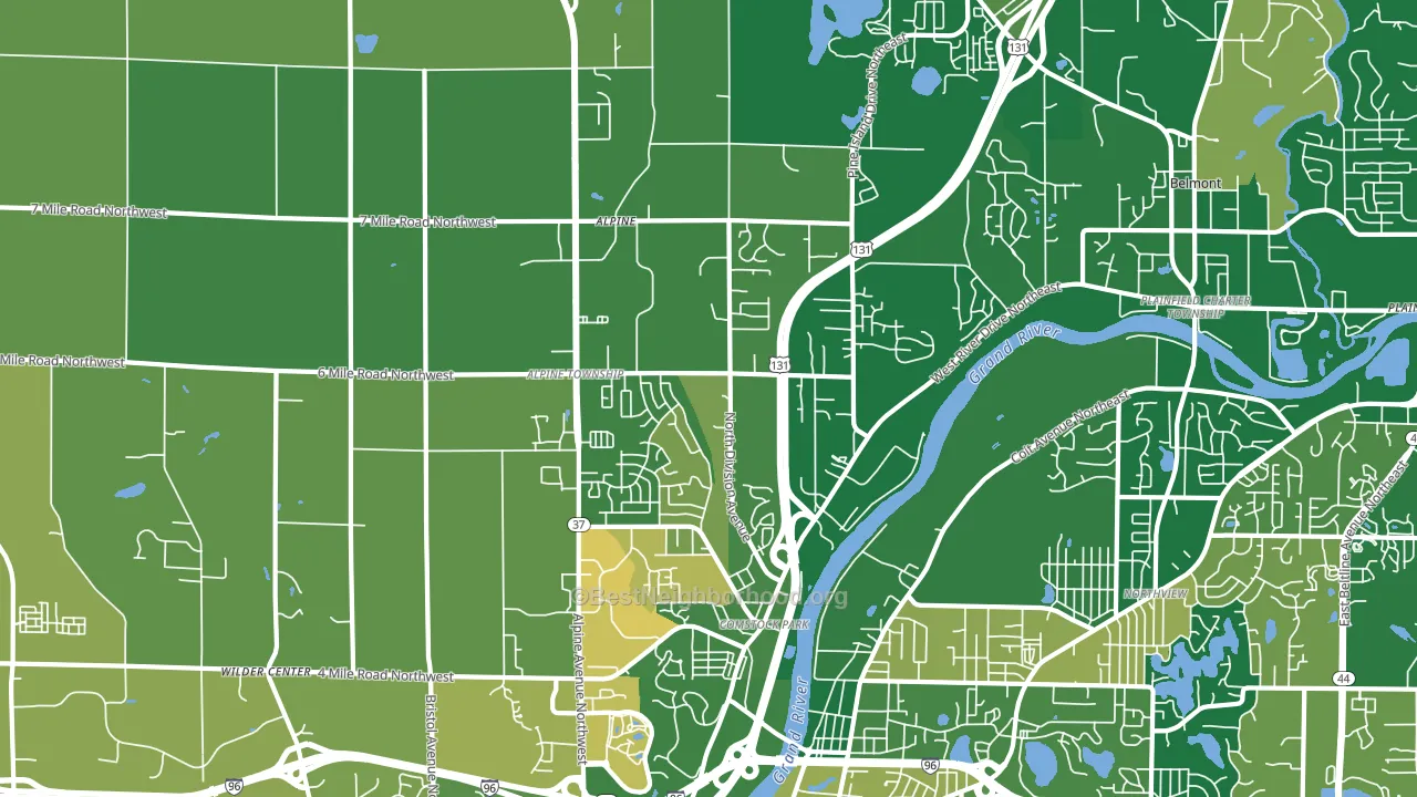 Comstock Park, MI block-group voter-turnout map