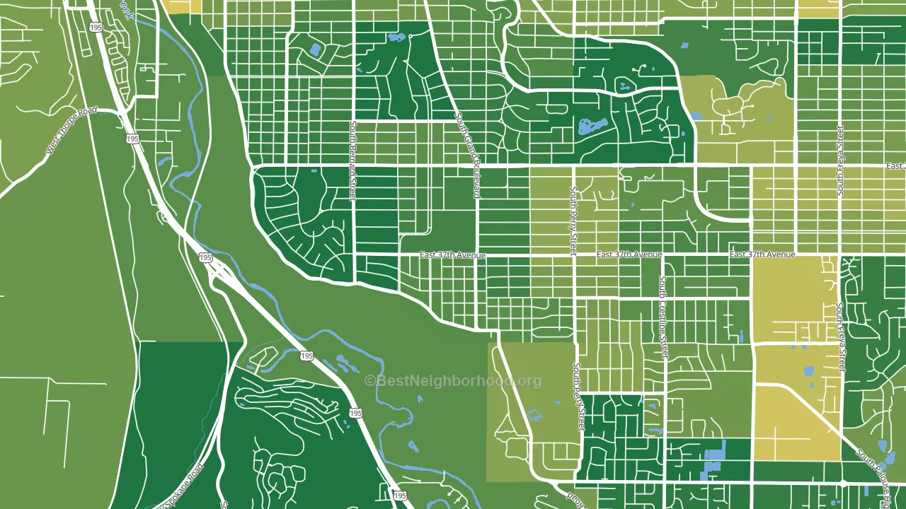 Comstock, Spokane, WA block-group voter-turnout map
