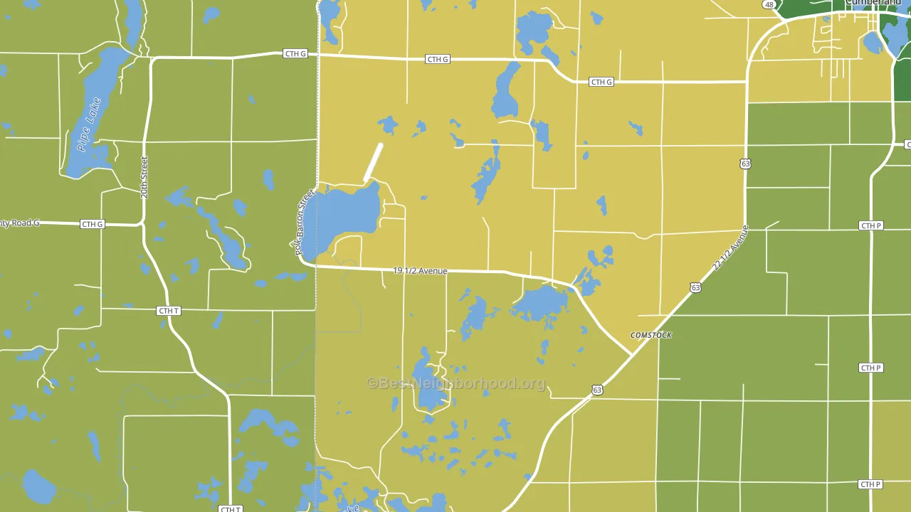 Comstock, WI block-group voter-turnout map