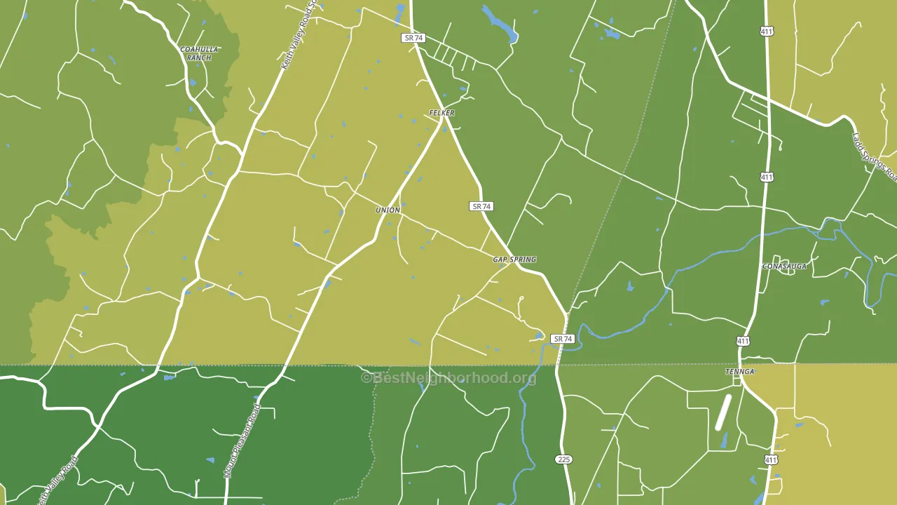 Conasauga, TN block-group voter-turnout map