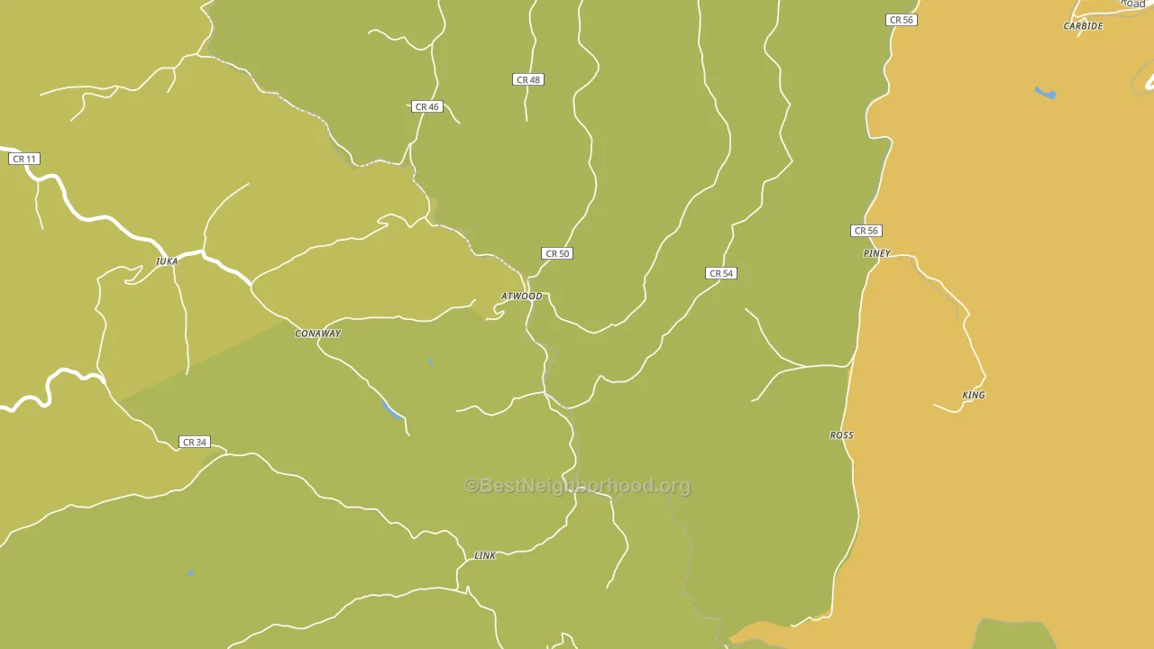 Conaway, WV block-group voter-turnout map