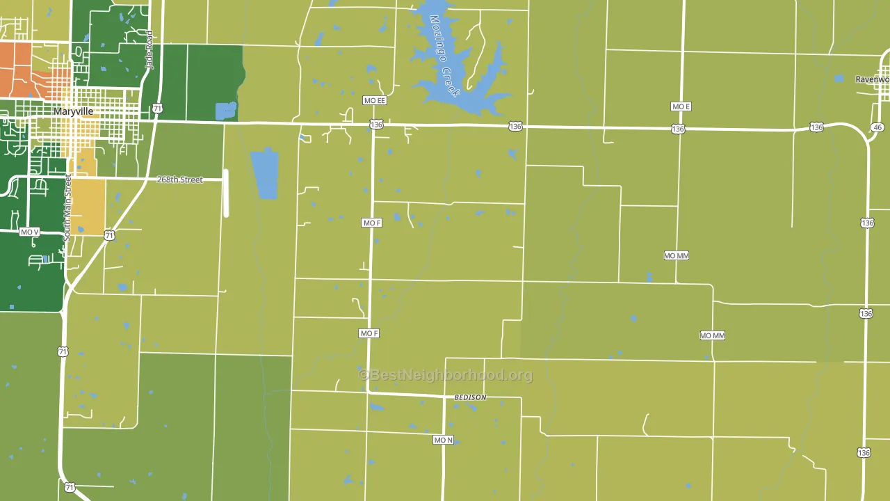 Conception Junction, MO block-group voter-turnout map