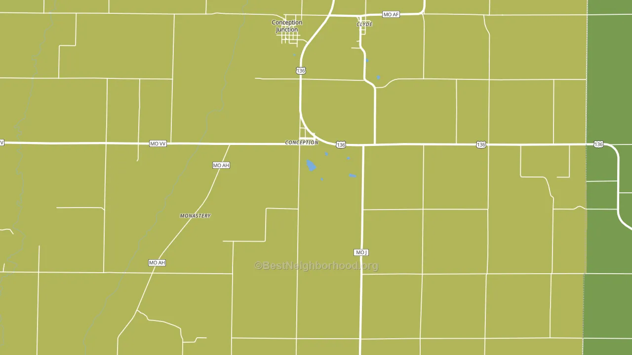 Conception, MO block-group voter-turnout map