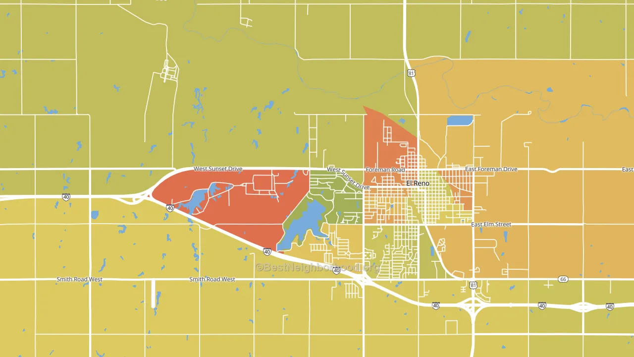 Concho, OK block-group voter-turnout map