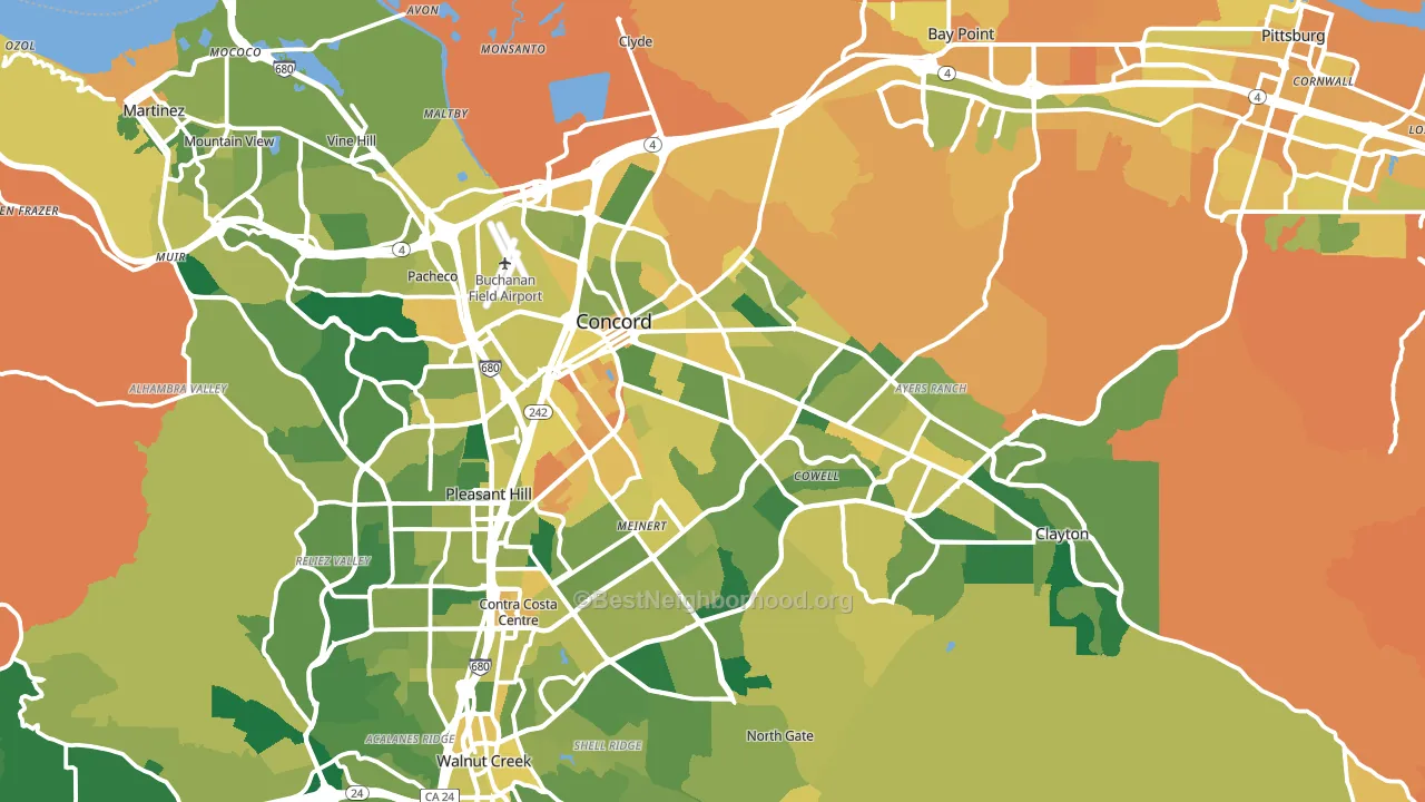 Concord, CA block-group voter-turnout map