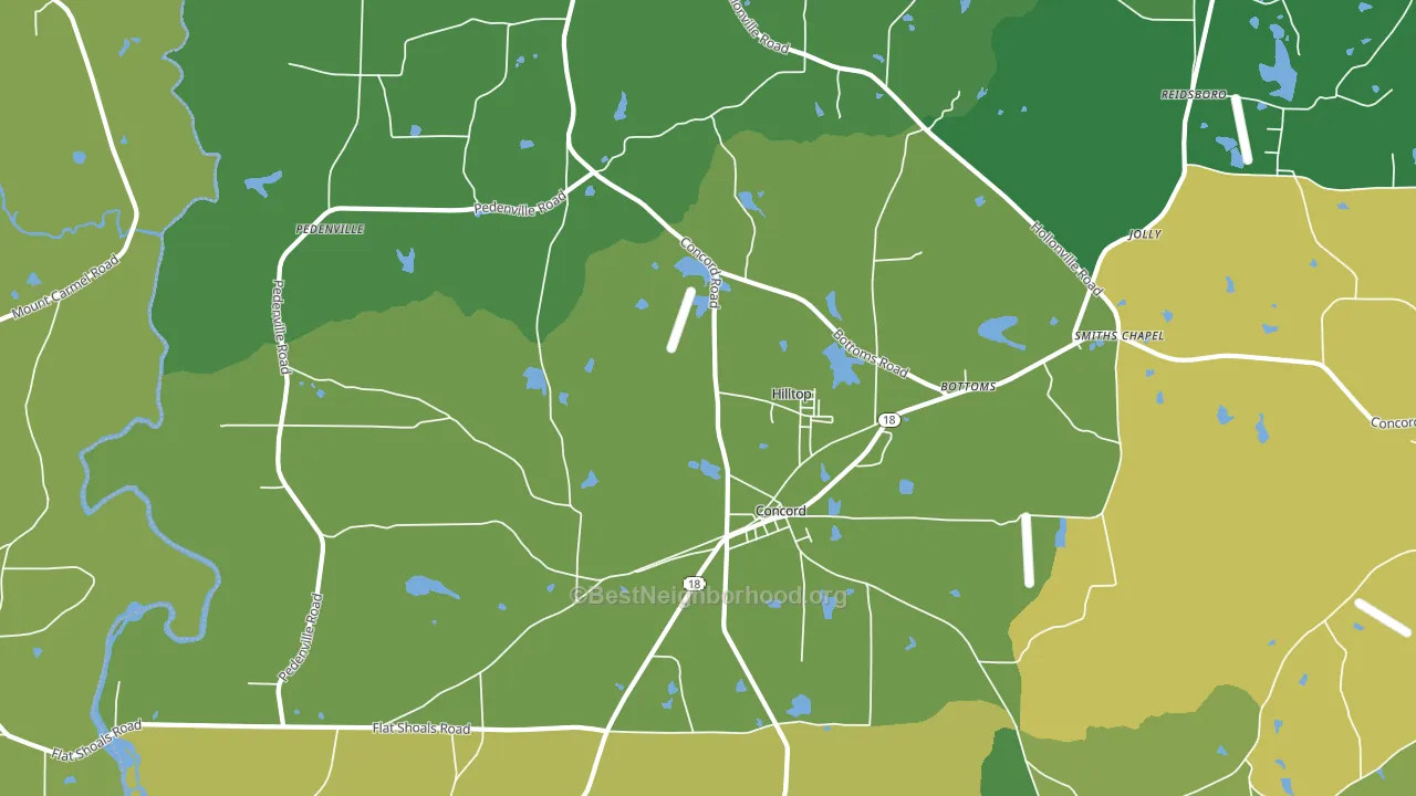 Concord, GA block-group voter-turnout map