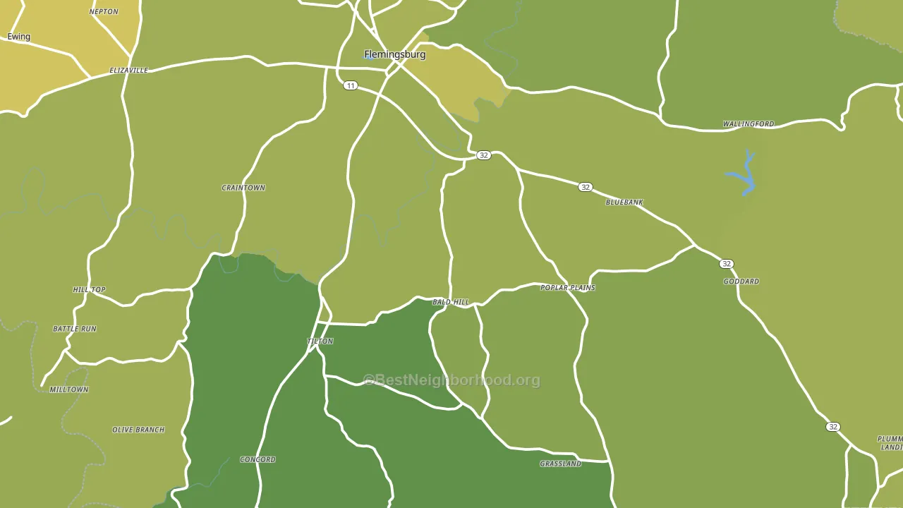 Concord, KY block-group voter-turnout map