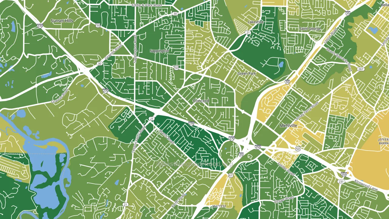 Concord, MO block-group voter-turnout map