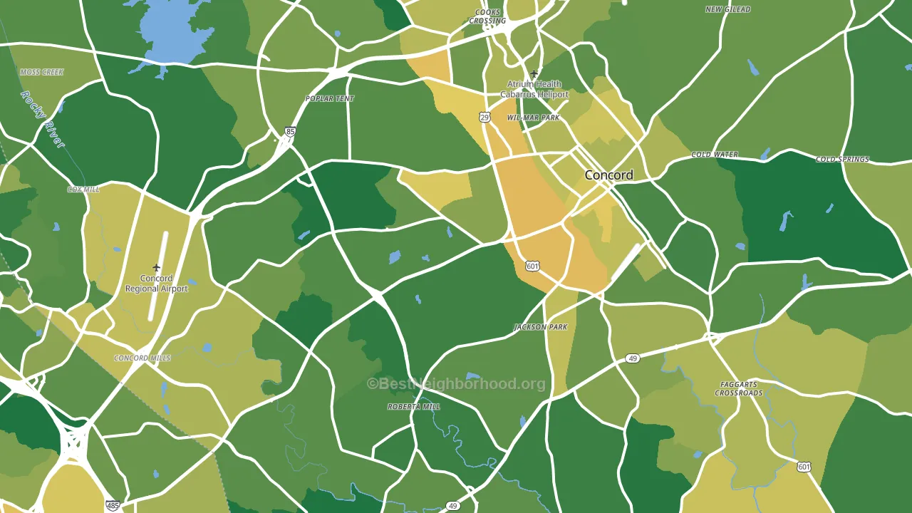 Concord, NC block-group voter-turnout map