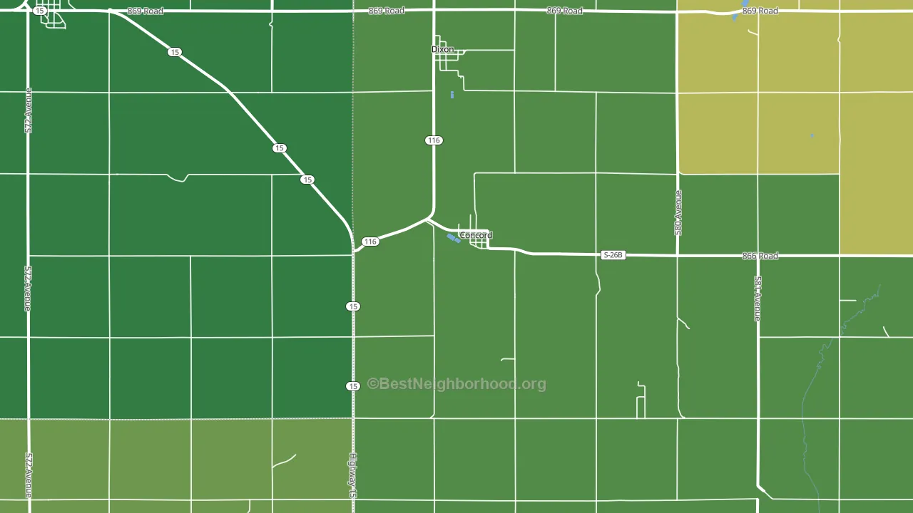 Concord, NE block-group voter-turnout map