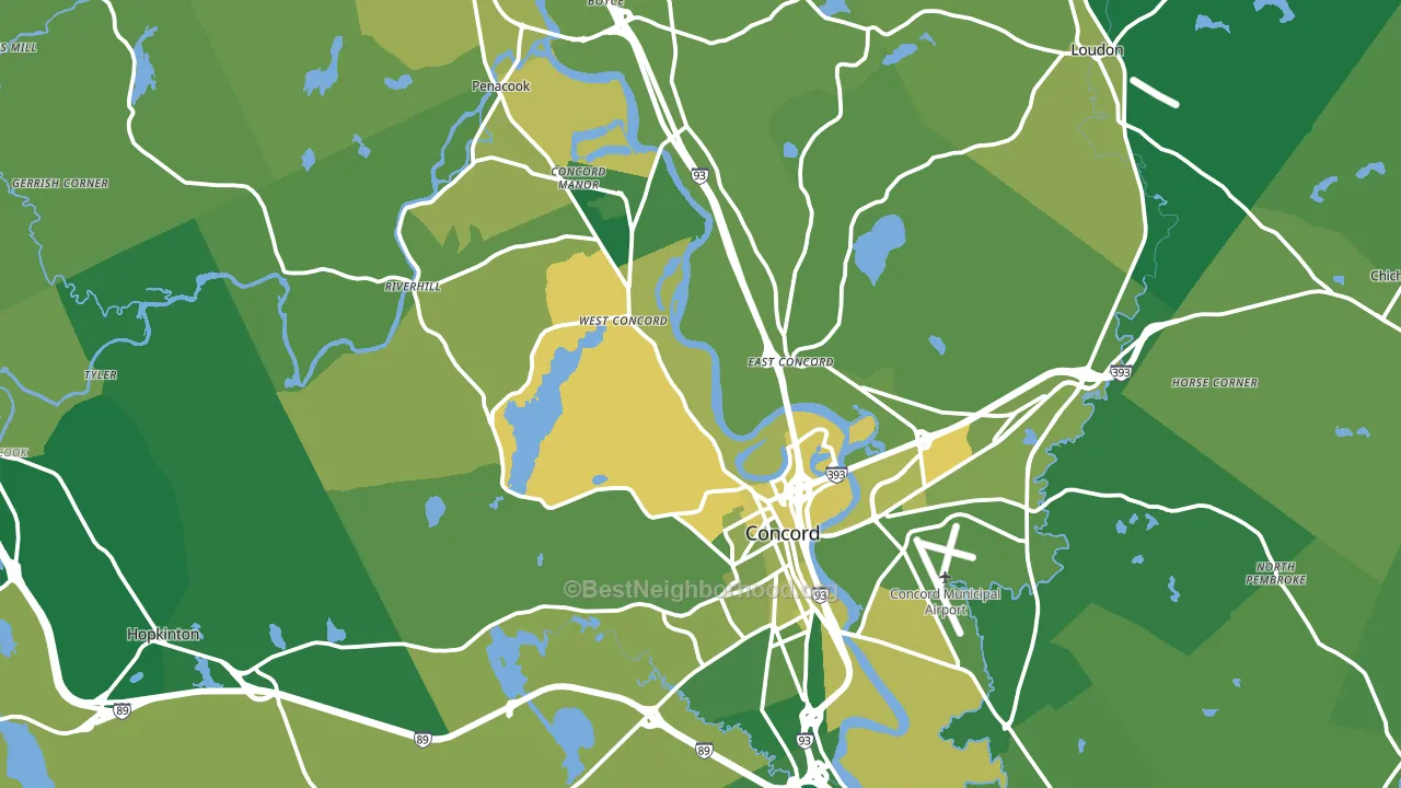 Concord, NH block-group voter-turnout map