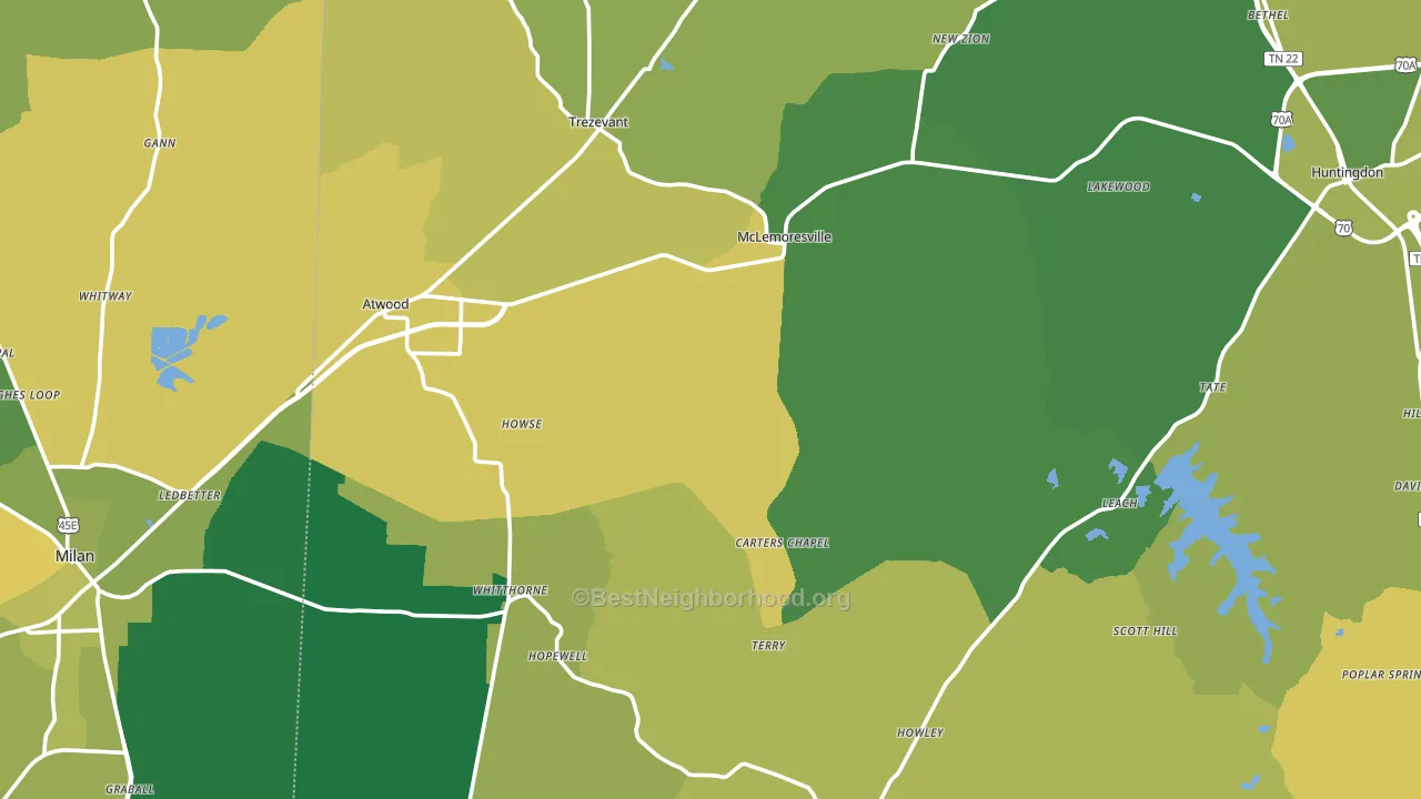 Concord, TN block-group voter-turnout map