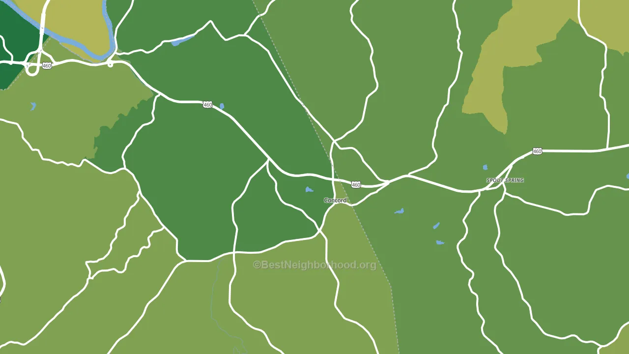 Concord, VA block-group voter-turnout map