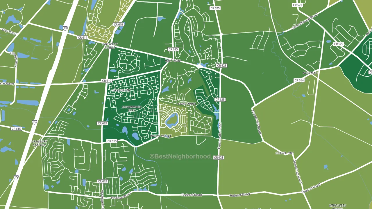 Concordia, NJ block-group voter-turnout map