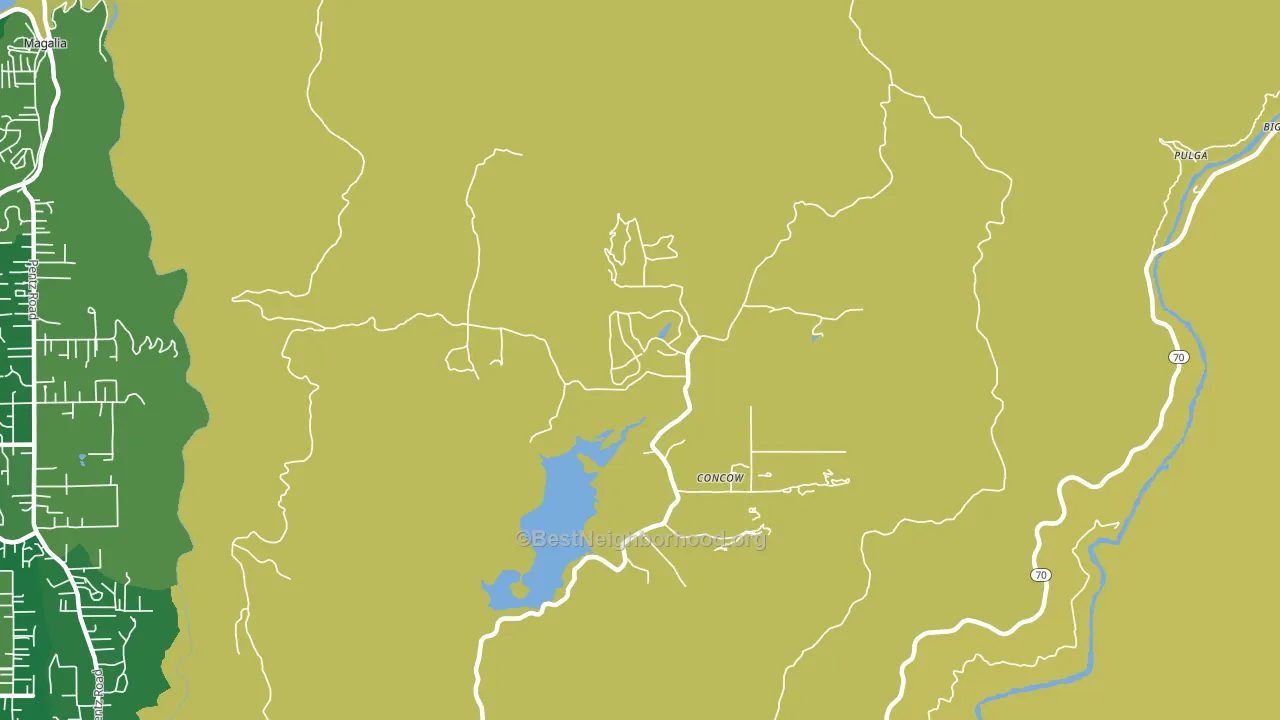 Concow, CA block-group voter-turnout map