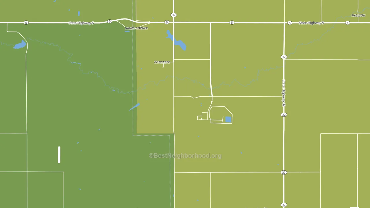 Concrete, ND block-group voter-turnout map
