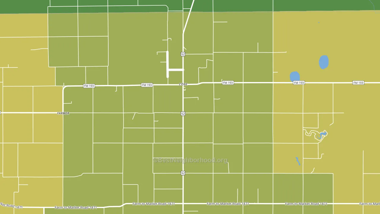 Cone, TX block-group voter-turnout map