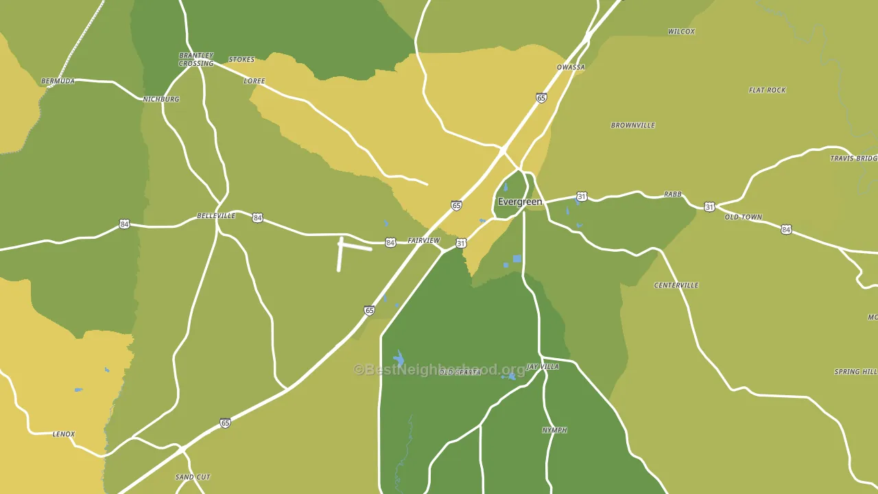 Conecuh County, AL block-group voter-turnout map