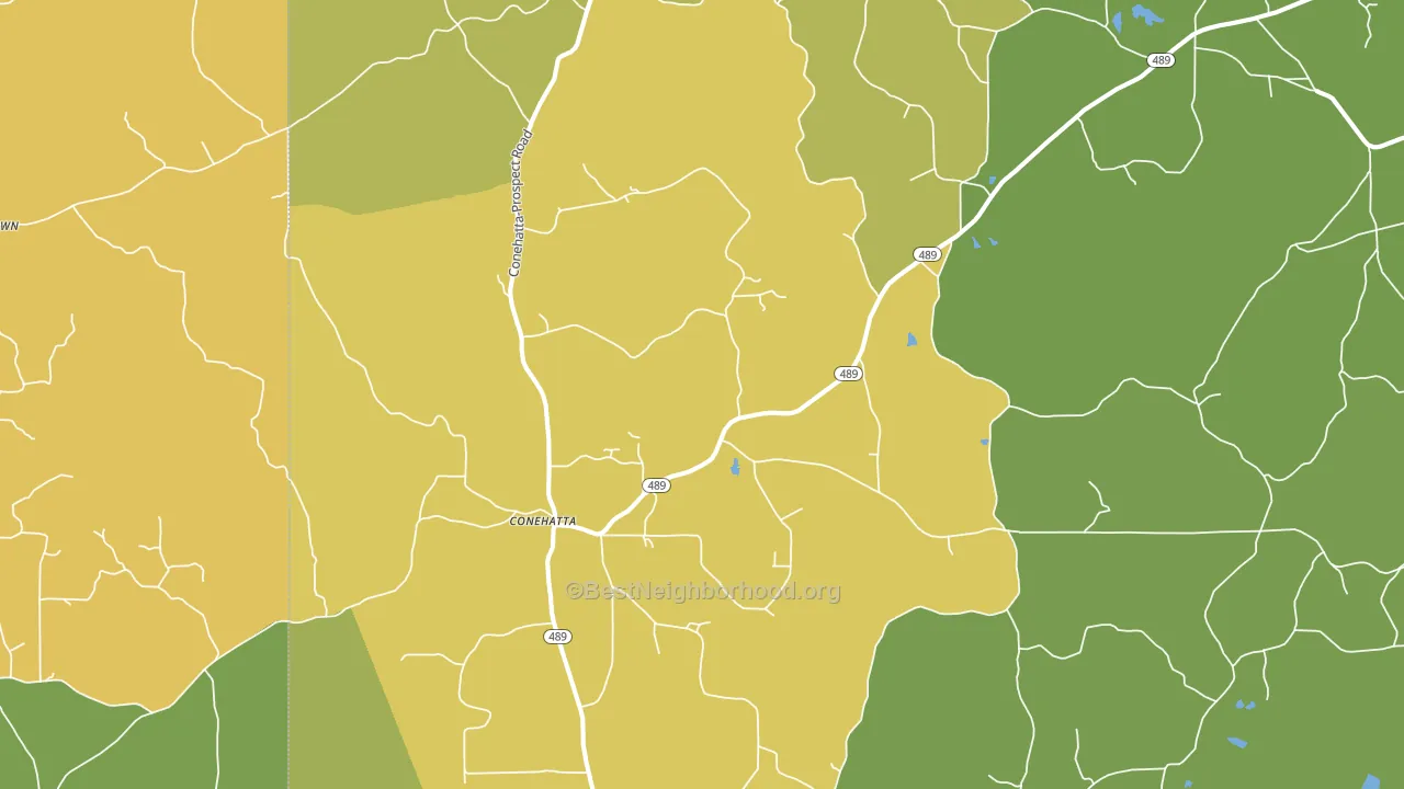 Conehatta, MS block-group voter-turnout map