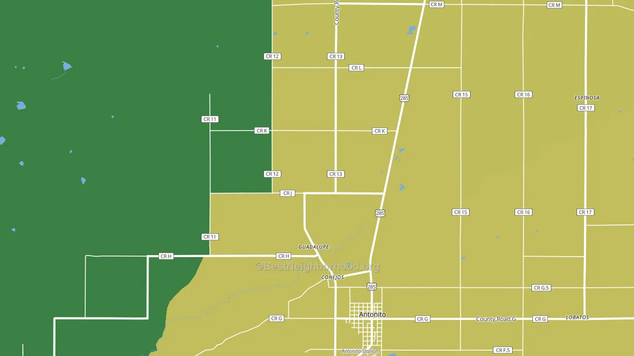 Conejos, CO block-group voter-turnout map