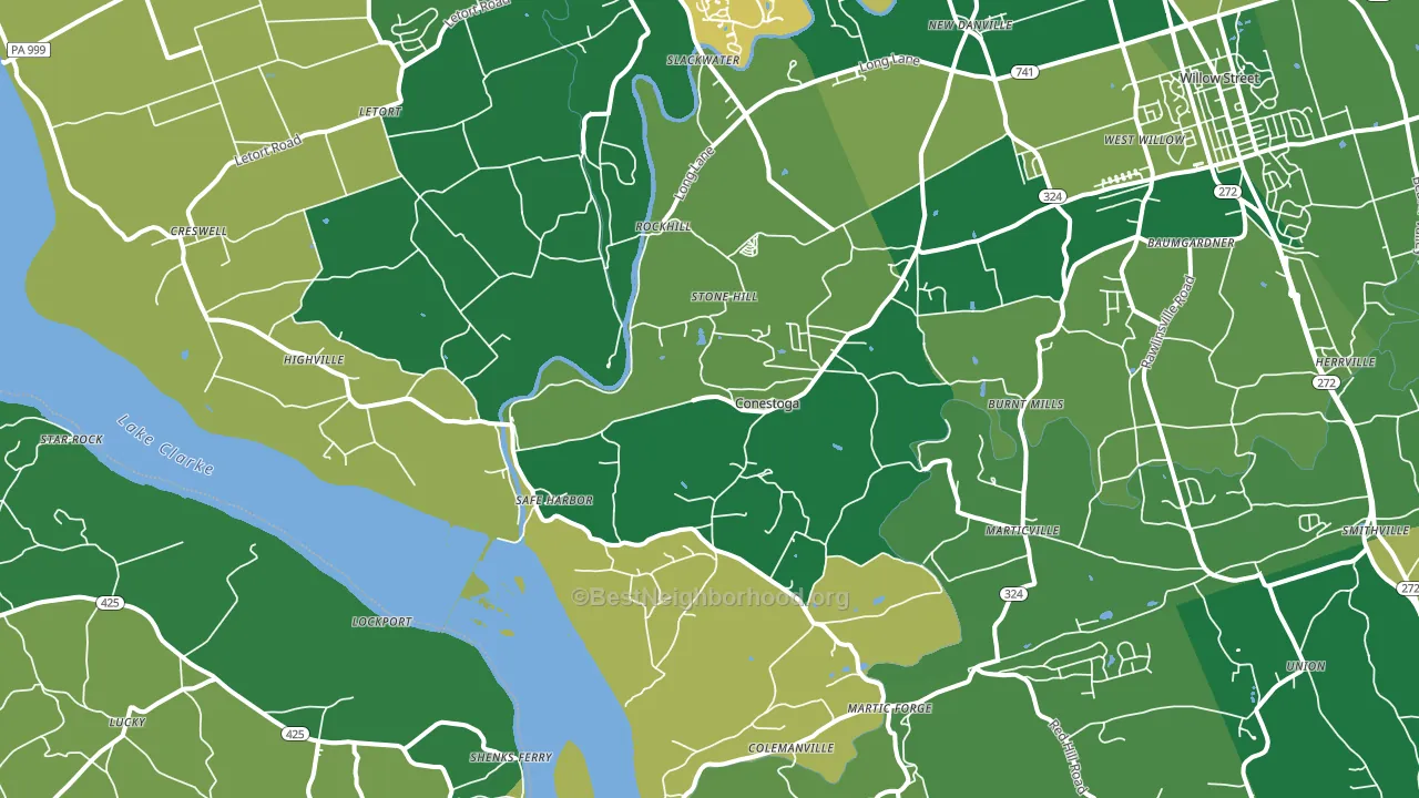 Conestoga, PA block-group voter-turnout map
