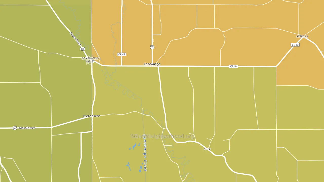 Conewango, NY block-group voter-turnout map