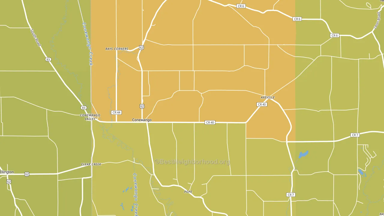 Conewango Valley, NY block-group voter-turnout map